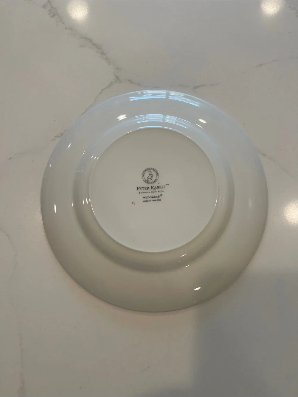Wedgwood White Children's Peter Rabbit Bedtime Story Plate with Pastel Accents